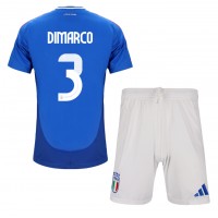 Italien Federico Dimarco #3 Fußballbekleidung Heimtrikot Kinder EM 2024 Kurzarm (+ kurze hosen)